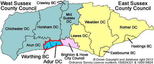 Map of neighbouring councils
