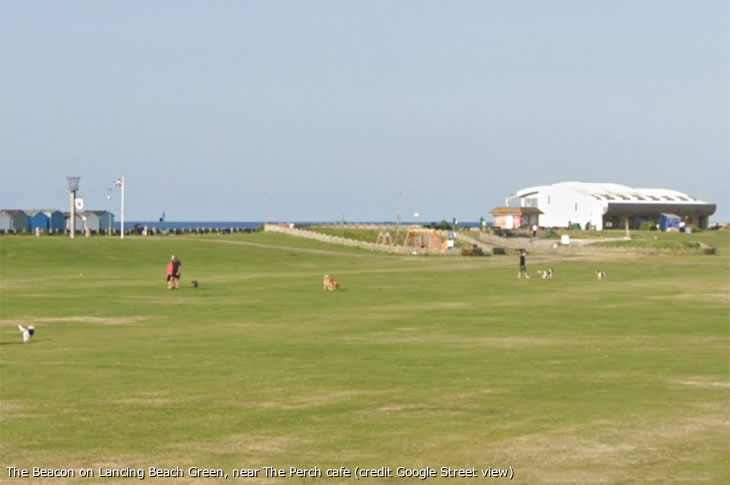 The Beacon on Lancing Beach Green, near The Perch cafe (credit Google Street view)
