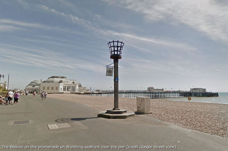 The Beacon on the promenade on Worthing seafront near the pier  (credit Google Street view)