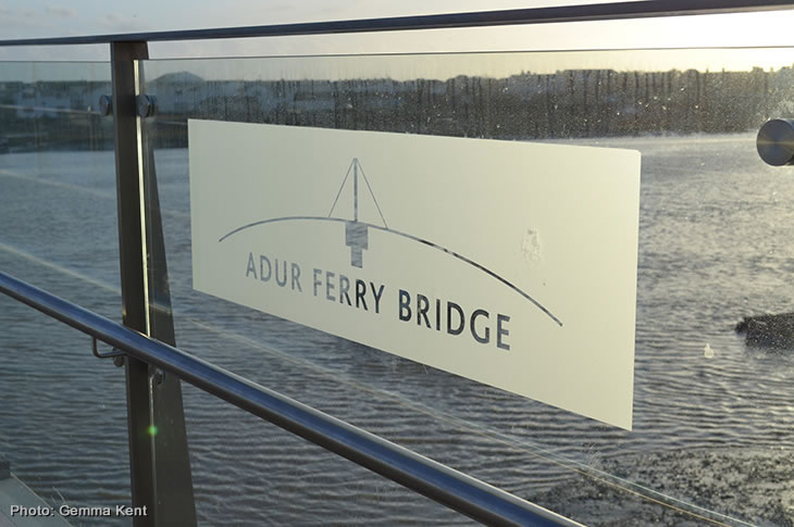 'Adur Ferry Bridge' - sign on bridge (credit - Gemma Kent)