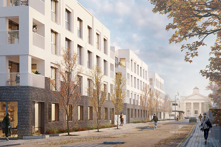 Union Place proposals, Worthing - view along street