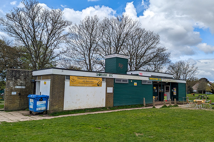 Buckingham Park sports pavilion in Shoreham - as it currently looks - May 2024