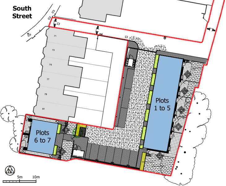 South Street, Lancing - plan of proposed houses (from planning application)