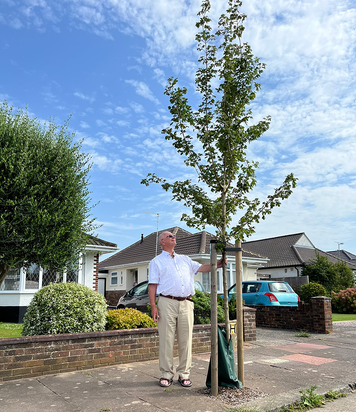 PR24-060 - Goring resident Alan Fryar pictured with his community-sponsored tree