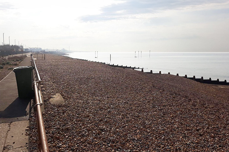 Southwick Beach - looking east from Carats Café