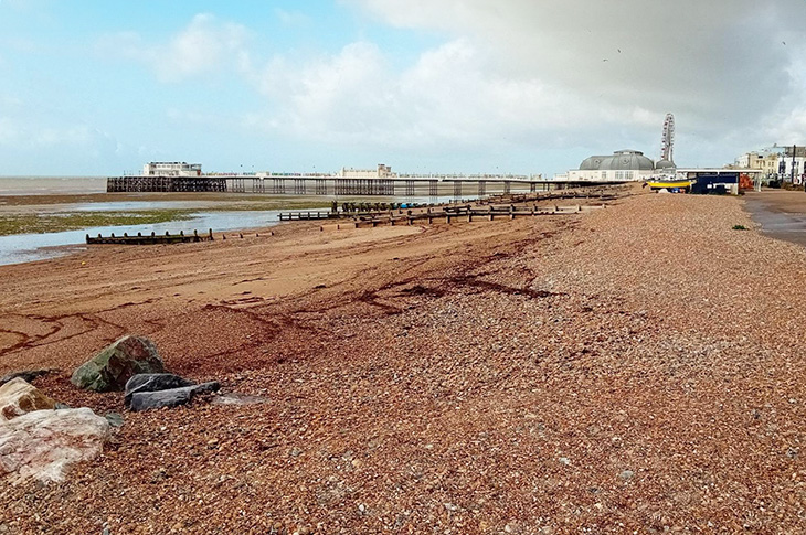 Worthing Beach - looking west towards pier