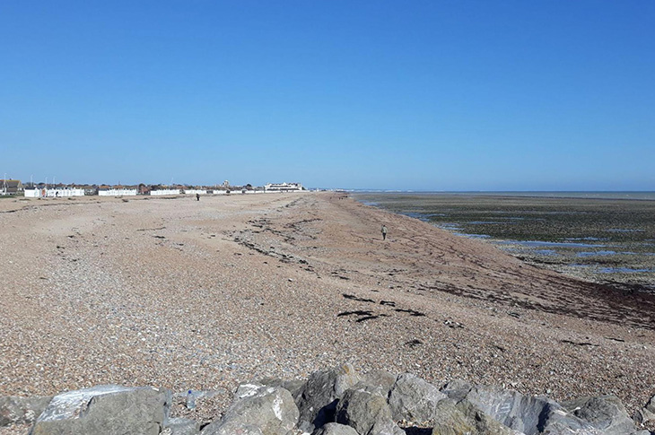 Worthing Beach - looking east from near Sea Lane Café, Goring