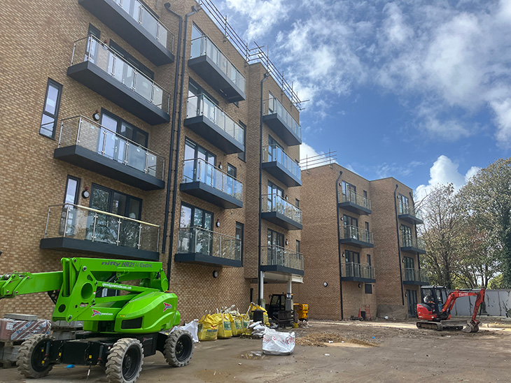 Albion Street, Southwick - progress on site - new rear balconies (Nov 2024)