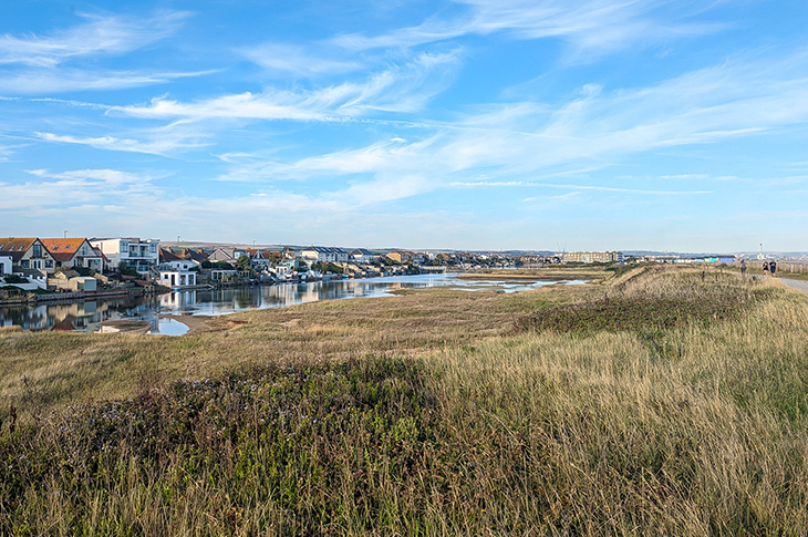 Widewater Lagoon, Lancing - views across Adur from Widewater Lagoon, Lancing