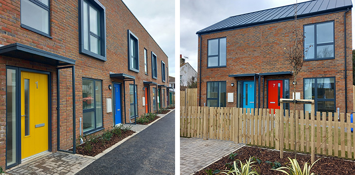 March 2025 - New homes on the old South Street car park in Lancing (two pics)