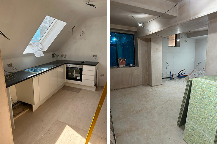 Marine Place, Worthing - kitchens and bathrooms being installed - May 2025